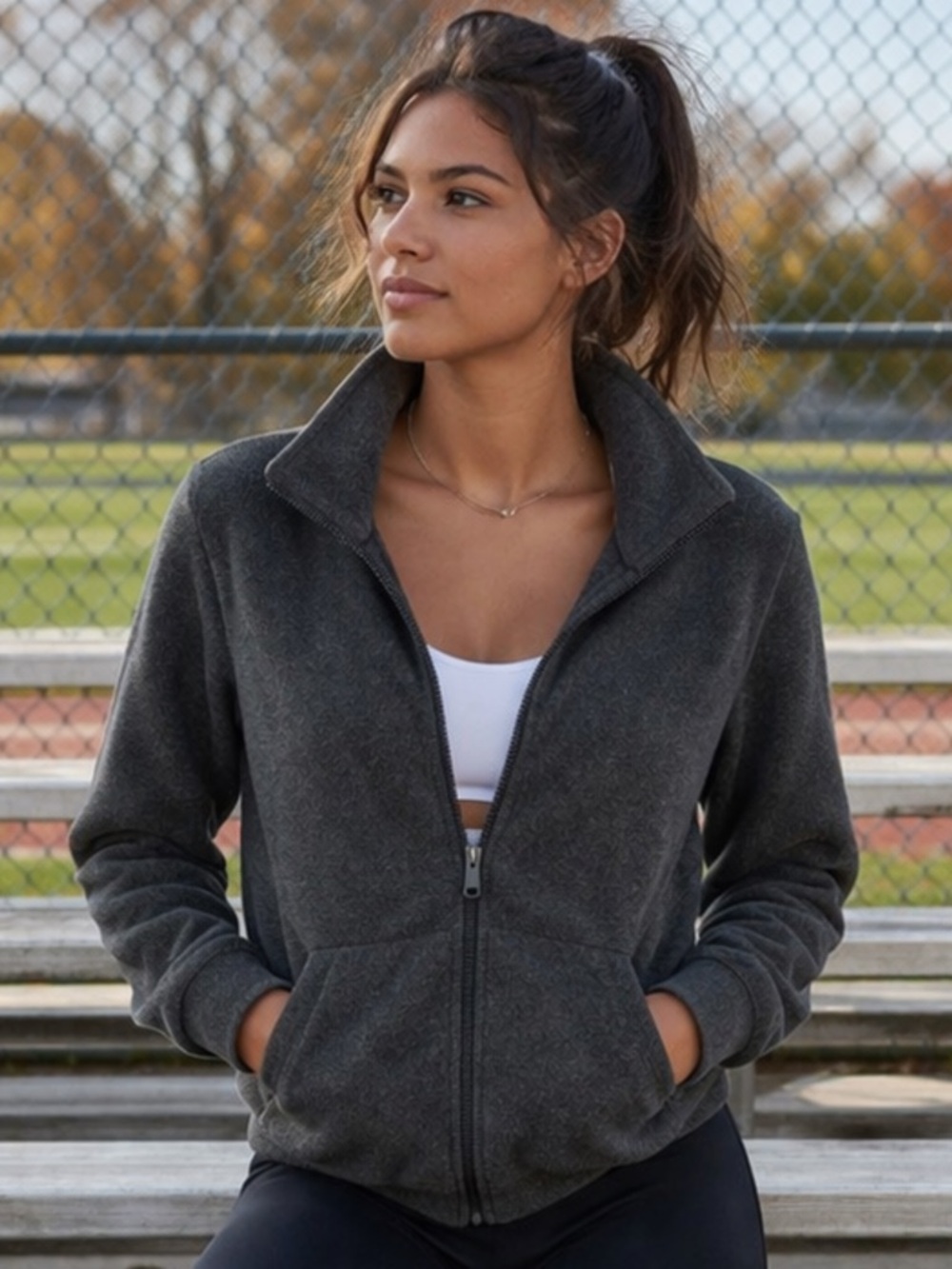 Calvin Klein Charcoal Zip-Up Sweater